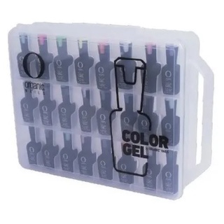 Maletín de plástico ideal para transportar Color Gel by Organic Nails para 48 Pzs de 15 ml
