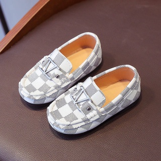 * estudiante * Niños Transpirable Guisantes Zapatos Versión Coreana Pequeños De Cuero Primavera Otoño Perezoso Personas De Un Paso Los De Bebé De Suela Suave (4)