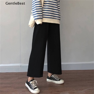 [gentlebest] mujer suelta elástica cintura alta simple cómodo elegante pantalones de piernas anchas [gentlebest]
