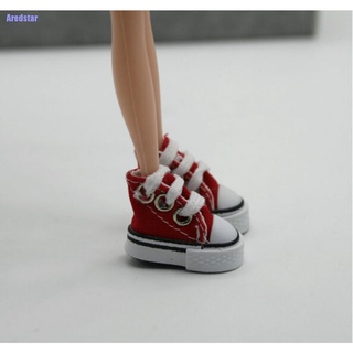[Aredstar] Fashion 1 Pair 1/6 Cute Lace Up Canvas Shoes Fits 12 inch Barbie Doll Shoes (7)