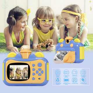 Instant Print Camera for Kids with Print Paper 2.4 Inch Screen 12MP Photo 1080p Video Recording Rechargeable Children Camcorder Camera 180° Rotating Gift for Girls Boys