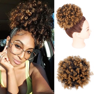 Synthetic Curly Hair Ponytail Drawstring Puff Short Kinky Wig African American Short Afro Kinky Curly Wrap Hair