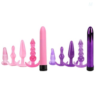 M* 5 unids/set portátil Plug Anal masajeador de próstata potente vibrador punto G estimulador hombres mujeres adultos juguetes sexuales (1)