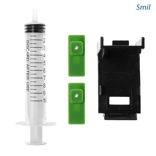 Smil Ink Refill Cartridge Clip+ 2pcs Rubber Pads + Syringe Tool Kit for HP 60/61 802