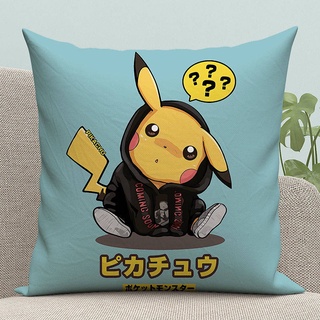 [louyu] Almohada de Pikachu para dormitorio, mesita de noche, Bao Ke Meng, cojín trasero, silla de Pokemon, funda de almohada