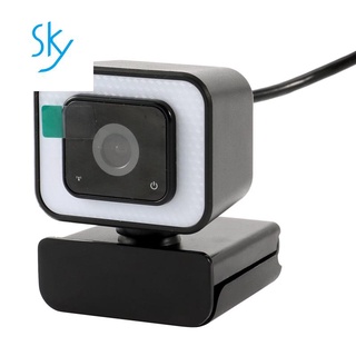 Webcam con micrófono cámara 2k con Luz Web correctora De Luz fija Para grabación De video (1)