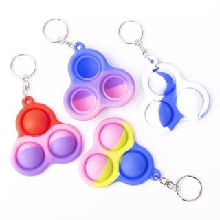 [Women Men Silicone Keychain] [Popular Dimple Toy Fat Brain Toys Stress Relief Hand Toy Key Ring] [Keychain Decoration Pendants For Car Keyring, Bags]