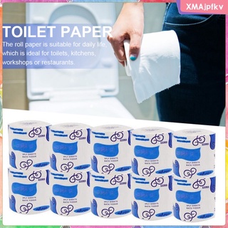 [xmajpfkv] 10 rollos de papel higiénico blanco rollo de papel higiénico paquete de 10 toallas de papel de 3 capas para baño, cocina, taller