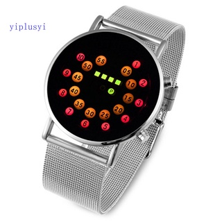 yiplusyi reloj de pulsera binario digital led electrónico luminoso deportivo a la moda para hombre