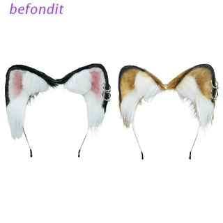bef niñas perro orejas de animal peludo cosplay headwear hecho a mano halloween accesorios de pelo