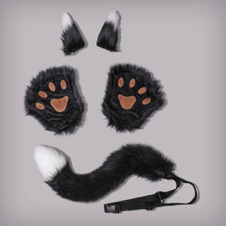 brroa - kit de orejas de clip para cola de lobo, 5 piezas, accesorio de disfraz para niños y adultos (5)