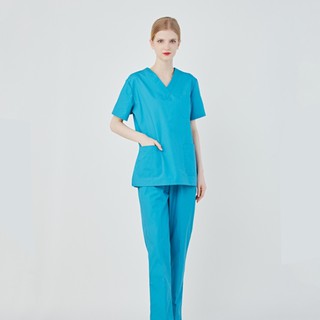 antiarrugas resistente al agua tela suave enfermera exfoliantes hospital uniforme médico scrubs jogger scrubs (1)