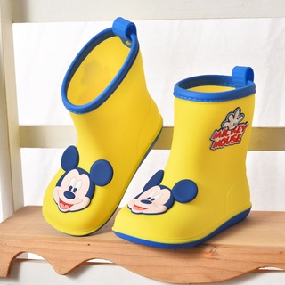 botas de lluvia para niños de disney, diseño de mickey minnie, antideslizante, impermeable, zapatos de goma, botas de lluvia, zapatos de agua de bebé