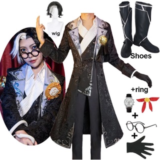 Disfraz de personaje de juego Identity V para adultos, uniforme de piel, peluca, zapatos de Halloween