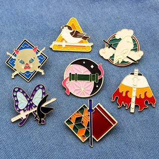 MAOQI Jewelry Gifts Metal Brooch Creativity Brooch Demon Slayer Brooch Cartoon Badges Bag Accessories Jacket Pin Cartoon Jewelry Clothes Decoration Hat Decorative Backpacks Decoration Anime Badge (2)