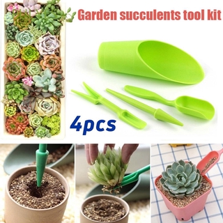 PULYES 4 piezas accesorios de jardín plántulas dispositivo de ala suculentas herramienta de perforación plantada DIY 1Set fertilizante transplante Kit/Multicolor