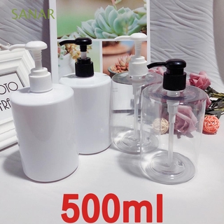 SANAR suministros de baño dispensador de jabón forma redonda exprimir botellas de Gel de ducha transparente humedad contenedor desinfectante de manos plástico cabeza redonda bomba recargable/Multicolor