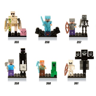 Lego 2 Unids/set Minecraft Bloques De Construcción Personajes Araña Steve Creeper Zombie Muñecas Juguetes Educativos Para Niños Regalo