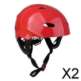 [GAZECHIMP2] 2 cascos de seguridad para deportes acuáticos para adultos, Kayak, canoa, color rojo (2)