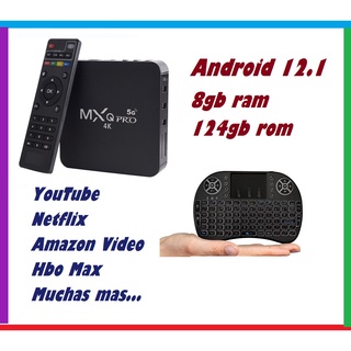 Tv Box MxqPro 5g de 8gb y 64gb Smart Andorid 12.1 con Miniteclado Iluminado