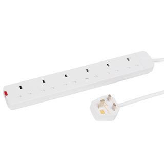 BOLSA Plug and Play Toma de corriente Switch 4 / 6 Gang 3 m UK Plug Cable de extensión Profesional Cargador Home Cable de electricidad Faja electrica (6)