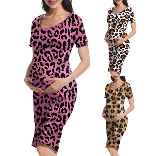 Women Mom Pregnancy Maternity Summer Printed Fashion Dress Soft Bouncy Clothes gh43536dfh.mx