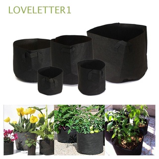 LOVELETTER1 Black Planta Bolsa Portable Bolsa de cultivo Tela pots Nuevo Aireación Ronda Jardin Contenedor de raiz
