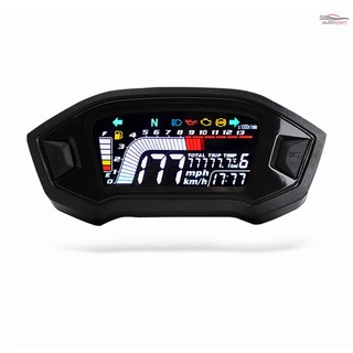 Velocímetro de motocicleta tacómetro Universal LCD Digital odómetro medidor de nivel de combustible medidor 14000RPM 199km/h para 1,2,4 cilindros