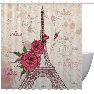 Roses Paris - cortina de ducha impermeable