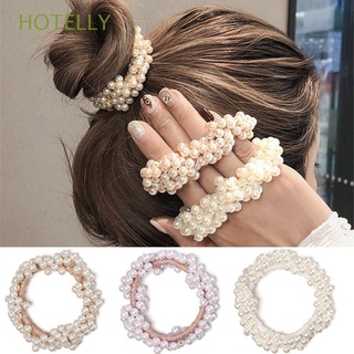 hotelly mujeres headwear goma pelo cuerda perla diadema scrunchie elástico adorno moda banda de pelo/multicolor