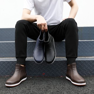 Botas de lluvia de los hombres de verano tubo corto de baja parte superior botas de lluvia antideslizante resistente al desgaste zapatos de agua de trabajo zapatos de goma impermeables de moda overshoes