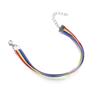 Women Men Unisex Adjustable LGBT Rainbow Bracelet (6)