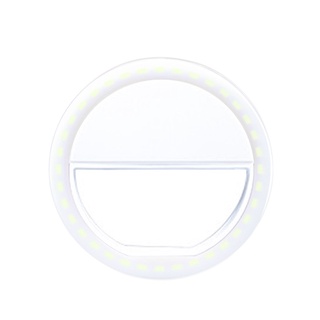 Selfie LED Light Ring Flash Fill Clip Camera For I-Phone & Tablet White