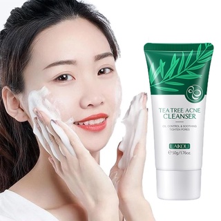 LAIKOU Tea Tree Acne Cleanser Oil Control Pores Blackhead Cleansing Face Wash 50g (1)