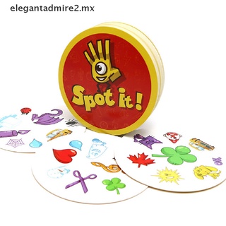 [ele] Dobble Spot It Card Game Toy Iron Box Board card Hip Hop English Version Game (ge)