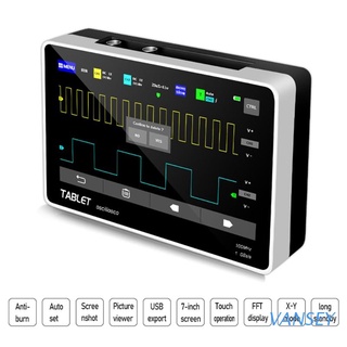 vansey 1013d dual channel 100m ancho de banda 1gs frecuencia de muestreo digital tablet osciloscopio