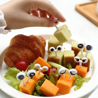 Liz 10 pzs/Set de Mini espejos lindos de dibujos Animados ojos Kawaii Bento caja de Comida Frutas/cuidado de los pies tenedores palillos de boca dulce (2)
