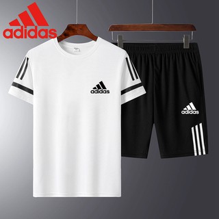 Adidas hombre Adidas secado rápido jersey casual pantalones T-shirt Adidas traje de tres polos de manga corta traje deportivo