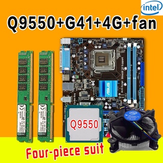 Intel Core 2 Quad Core Q9400/Q9550 LGA 775, 2.6GHz/2.83GHZ CPU + ASUS/GIGABYTE G41 placa base + 4G DDR3 RAM + ventilador original del radiador cuatro descuento