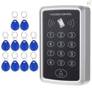 RCC 125KHz sistema de Control de acceso tarjeta RFID de proximidad de una sola puerta teclado incluye 10pcs ID Keyfobs