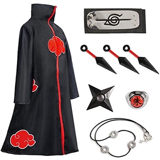 Akatsuki Capa Itachi Niños Naruto Cosplay Disfraces Túnica De Halloween Disfraz Con Diadema R (8)
