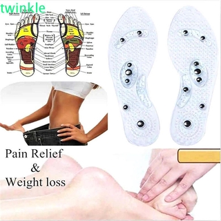 twinkle1 nuevas plantillas de terapia magnética hombre acupresión almohadilla de masaje mujeres anti fatiga masajeador de pies mindinsole unisex reflexología alivio del dolor plantillas