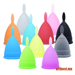 ARTBEST - tazas menstruales reutilizables de silicona, plegables, para higiene femenina, cola hueca C