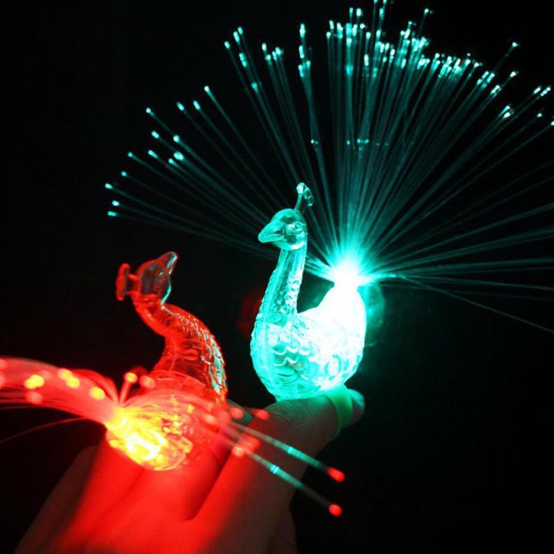 LED partytoy fingerlightring peacockringlaser Colorido Caliente (1)
