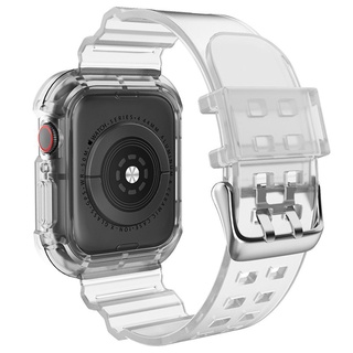 Correa deportiva qinjue duradera de 38 mm 40 mm 42 mm 44 mm Compatible con Apple Watch silicona TPU cristal transparente ajustable Compatible con reloj serie6/5/4/3/2/1/SE/Multicolor (3)
