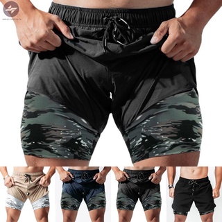 Pantalones cortos para hombre Fitness gimnasio entrenamiento deportivo entrenamiento correr compresión forro pantalones cortos (9)