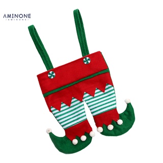 aminone 2 estilos goodie bolsas de navidad santa pantalones elfo botas de regalo bolsa decorativa para el hogar (6)