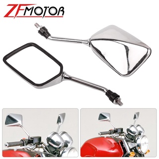 Espejos de motocicleta de 10 mm universales retrovisores retrovisores ovalados de bicicleta de calle espejo lateral para Honda Suzuki Piaggio Ducati Aprilia Chopper