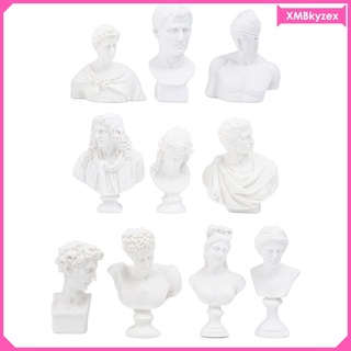 [yzew]] 10 piezas famosa escultura yeso busto estatua mitología griega figura yeso retratos dibujo práctica artesanía hogar