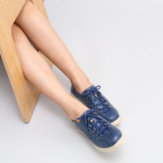 Selena zapatos - mujer Casual zapatos/azul marino Beige y blanco cordones zapatillas